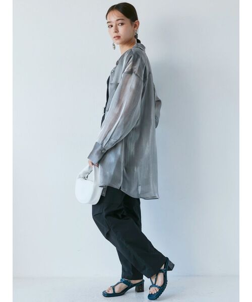 MURUA ムルーア シャイニー シルバー シアー シャツ 長袖 シャイニーシアーシャツ（シャツ/ブラウス）｜MURUA（ムルーア
