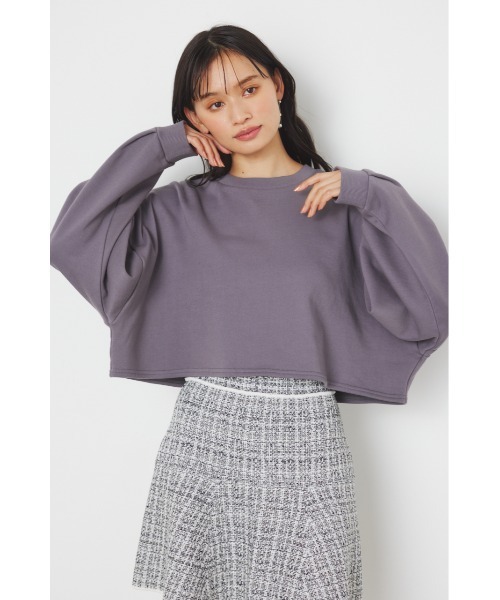 rienda(リエンダ)の「アームロゴスウェットトップス(スウェット・レディース・アイボリー/グレー/ライトイエロー/ピンク・FREE)」の3枚目の写真