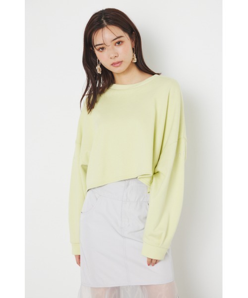 rienda(リエンダ)の「アームロゴスウェットトップス(スウェット・レディース・アイボリー/グレー/ライトイエロー/ピンク・FREE)」の5枚目の写真