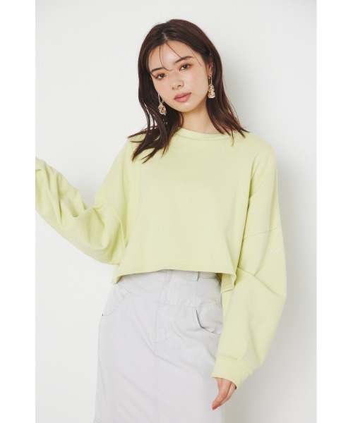 rienda(リエンダ)の「アームロゴスウェットトップス(スウェット・レディース・アイボリー/グレー/ライトイエロー/ピンク・FREE)」の9枚目の写真