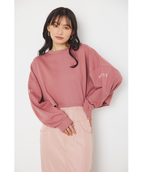 rienda(リエンダ)の「アームロゴスウェットトップス(スウェット・レディース・アイボリー/グレー/ライトイエロー/ピンク・FREE)」の12枚目の写真