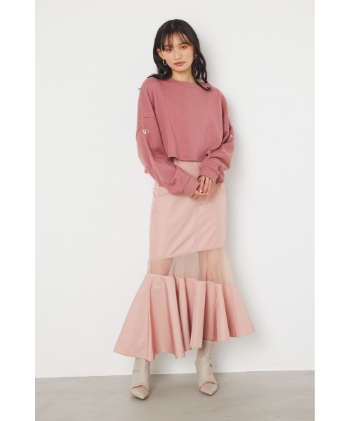 rienda(リエンダ)の「アームロゴスウェットトップス(スウェット・レディース・アイボリー/グレー/ライトイエロー/ピンク・FREE)」の14枚目の写真