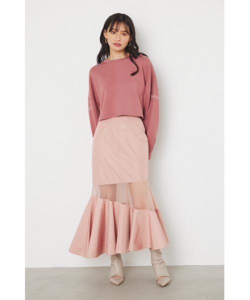 rienda(リエンダ)の「アームロゴスウェットトップス(スウェット・レディース・アイボリー/グレー/ライトイエロー/ピンク・FREE)」の15枚目の写真