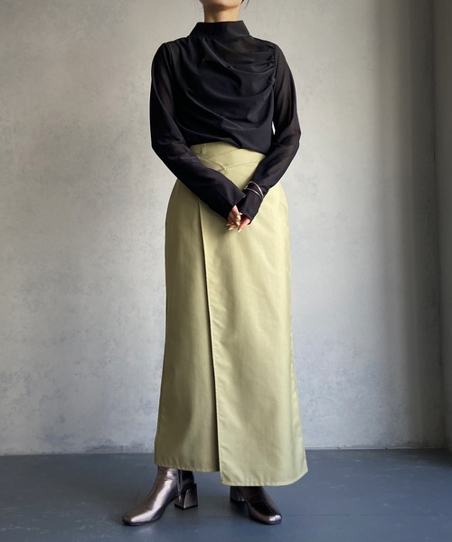 &g'aime(アンジェム)の「【&g’aime】アシメギャザーシアートップス(シャツ/ブラウス・レディース・ホワイト/ブラック/ブルー・FREE)」の17枚目の写真