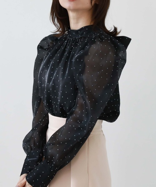 archives（アルシーヴ）の「フロッキードット２ＷＡＹボータイブラウス（シャツ/ブラウス・レディース・グレー/ブラック/アイボリー・MEDIUM）」の13枚目の写真
