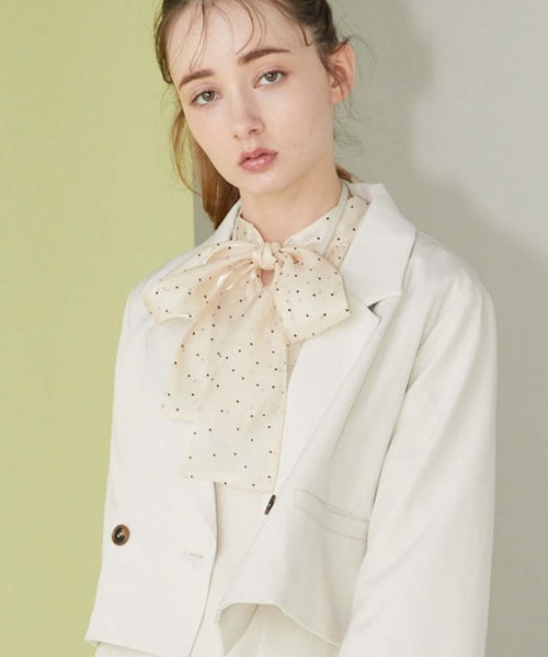 archives（アルシーヴ）の「フロッキードット２ＷＡＹボータイブラウス（シャツ/ブラウス・レディース・グレー/ブラック/アイボリー・MEDIUM）」の4枚目の写真