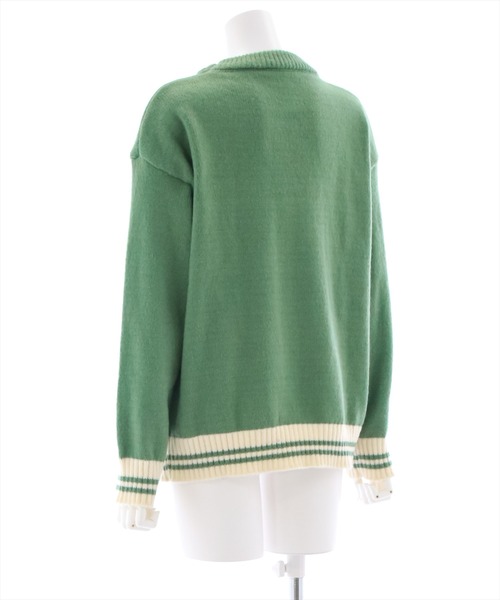 clear（クリア）の「くまモチーフオーバーサイズニットトップス（ニット/セーター・レディース・グリーン・F）」の2枚目の写真