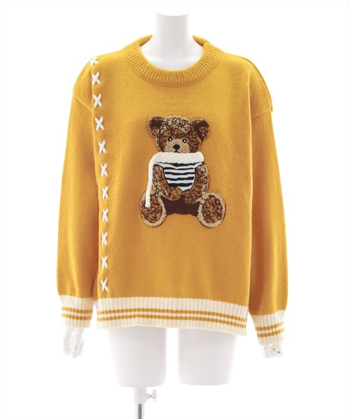 clear（クリア）の「くまモチーフオーバーサイズニットトップス（ニット/セーター・レディース・グリーン・F）」の8枚目の写真