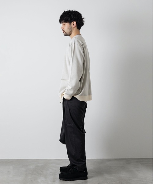 ATTACHMENT(アタッチメント)の「CU/CO×PE ダブルニットフェイスニットカーディガン / CU/CO×PE DOUBLE FACE KNIT CARDIGAN(カーディガン/ボレロ・メンズ・カーキ系/ブラック/オフホワイト・1/2/3)」の14枚目の写真
