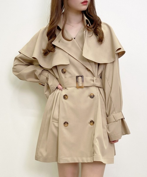 INGNI(イング)の「ケープ付ミディ丈トレンチコート/B(トレンチコート・レディース・ライトベージュ/ベージュ・M)」の11枚目の写真