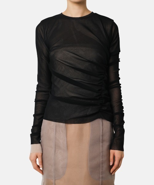 iRENE（アイレネ）の「Tulle Shirring Tee（Tシャツ/カットソー）」 - WEAR