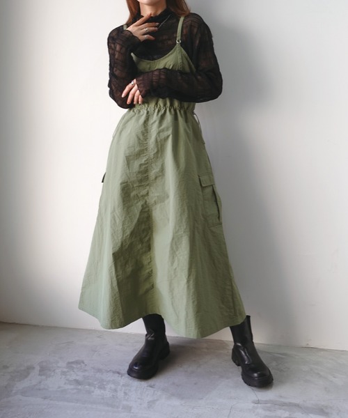 CORNERS（コーナーズ）の「ミリタリーキャミワンピ（ワンピース・レディース・アイボリー/ブラック/カーキ・M）」の3枚目の写真