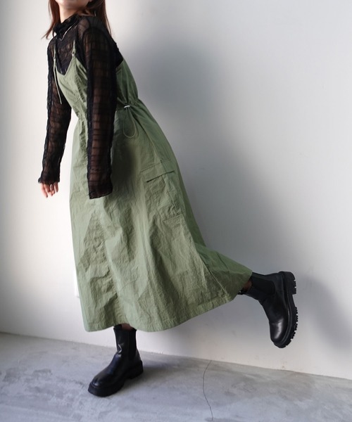 CORNERS（コーナーズ）の「ミリタリーキャミワンピ（ワンピース・レディース・アイボリー/ブラック/カーキ・M）」の4枚目の写真