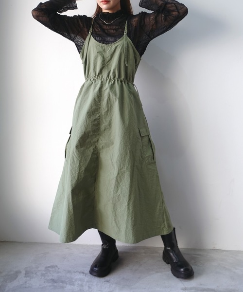 CORNERS（コーナーズ）の「ミリタリーキャミワンピ（ワンピース・レディース・アイボリー/ブラック/カーキ・M）」の5枚目の写真