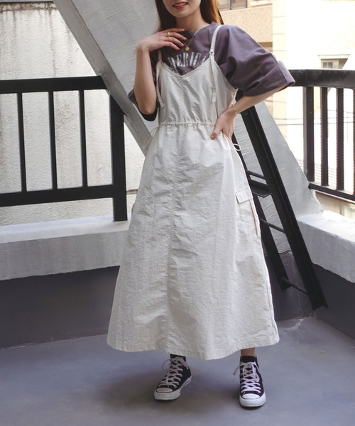 CORNERS（コーナーズ）の「ミリタリーキャミワンピ（ワンピース・レディース・アイボリー/ブラック/カーキ・M）」の9枚目の写真