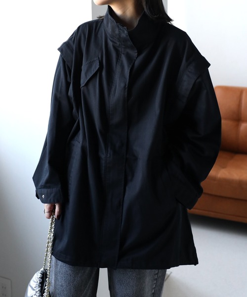 セール】2WAYミリタリージャケット/ベスト モッズコート（ミリタリー