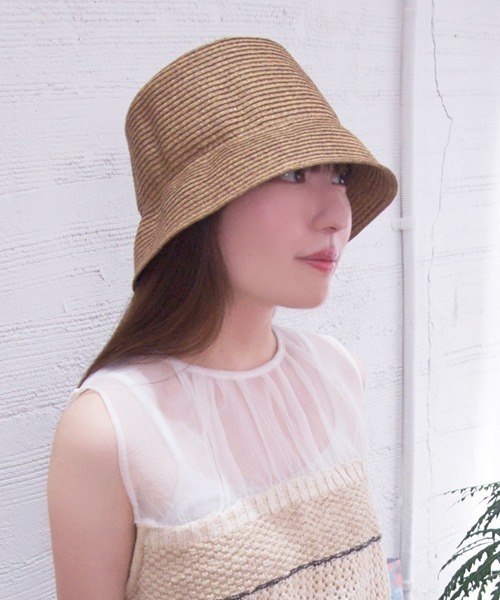 polcadot(ポルカドット)の「ハンドウォッシャブル ブレードハット・手洗いOK(ハット・レディース・ベージュ/ブラック/ライトグレー/ブラウン・FREE)」の3枚目の写真