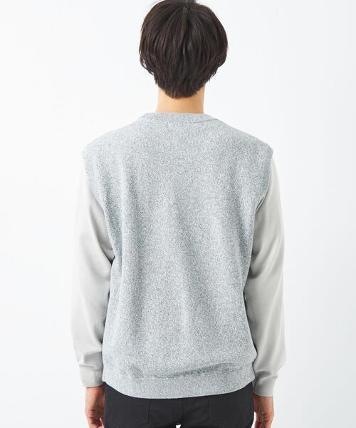 green label relaxing(グリーンレーベルリラクシング)の「コットン ミックスカラー クルーネック ニットベスト(ベスト・メンズ・ライトブルー/ライトグレー・S/L/M/XL)」の6枚目の写真