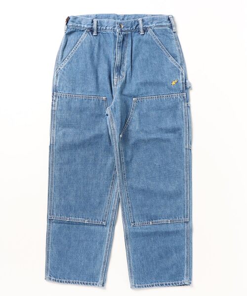 A BATHING APE（アベイシングエイプ）の「PAINTER DENIM PANTS M（デニムパンツ・メンズ・インディゴブルー/ブラック・LARGE/SMALL/XX-LARGE）」の2枚目の写真