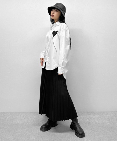 LVEU.（ラブユ.）の「High waist pleated skirt / ハイウエストプリーツスカート（スカート・レディース・ブラック・FREE）」の9枚目の写真