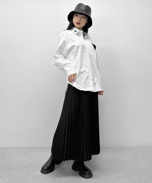 LVEU.（ラブユ.）の「High waist pleated skirt / ハイウエストプリーツスカート（スカート・レディース・ブラック・FREE）」の10枚目の写真