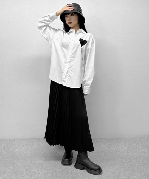 LVEU.（ラブユ.）の「High waist pleated skirt / ハイウエストプリーツスカート（スカート・レディース・ブラック・FREE）」の11枚目の写真