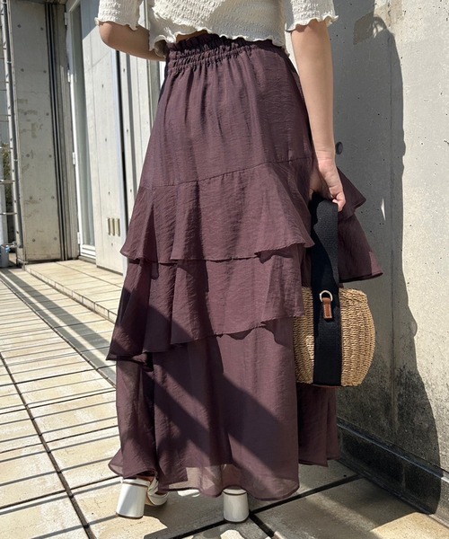 one after another NICE CLAUP（ワンアフターアナザーナイスクラップ）の「ティアードロングスカート（スカート・レディース・オフホワイト/ホワイト系その他/ベージュ/モカ・FREE）」の22枚目の写真