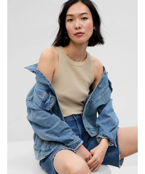 GAP(ギャップ)の「リブ ホルタータンクトップ(タンクトップ・レディース・ホワイト/ブラック/イエロー/ピンク/ブルー/ベージュ/グリーン・M/XL/XXS/L/S/XS)」の4枚目の写真