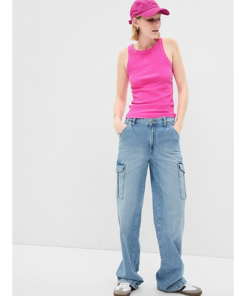 GAP(ギャップ)の「リブ ホルタータンクトップ(タンクトップ・レディース・ホワイト/ブラック/イエロー/ピンク/ブルー/ベージュ/グリーン・M/XL/XXS/L/S/XS)」の7枚目の写真