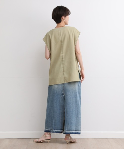 INED CLARO（イネドクラロ）の「リネンライクプルオーバーベスト（ベスト・レディース・ライトグリーン/グレー/チャコールグレー・フリー）」の14枚目の写真