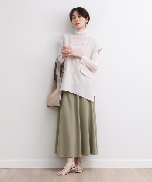 INED CLARO（イネドクラロ）の「リネンライクプルオーバーベスト（ベスト・レディース・ライトグリーン/グレー/チャコールグレー・フリー）」の6枚目の写真