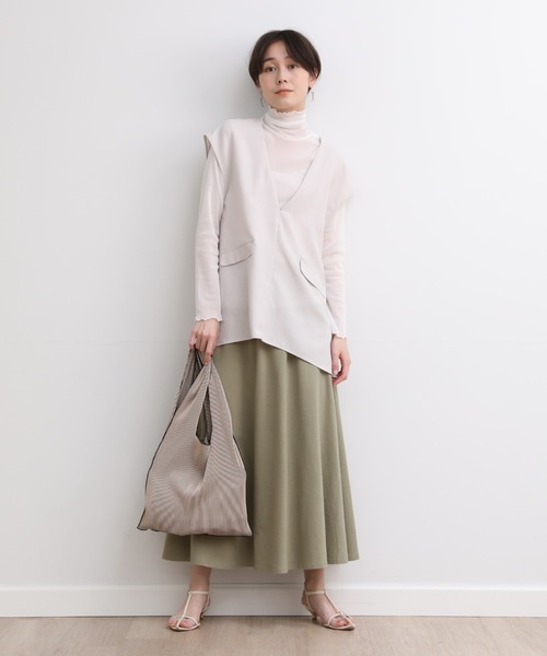 INED CLARO（イネドクラロ）の「リネンライクプルオーバーベスト（ベスト・レディース・ライトグリーン/グレー/チャコールグレー・フリー）」の7枚目の写真