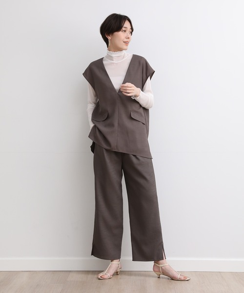 INED CLARO（イネドクラロ）の「リネンライクプルオーバーベスト（ベスト・レディース・ライトグリーン/グレー/チャコールグレー・フリー）」の9枚目の写真