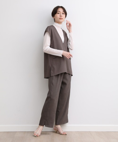 INED CLARO（イネドクラロ）の「リネンライクプルオーバーベスト（ベスト・レディース・ライトグリーン/グレー/チャコールグレー・フリー）」の10枚目の写真