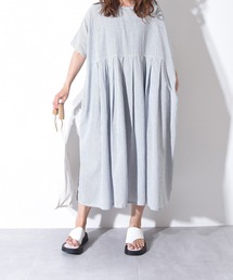 folka（フォルカ）の「1-2WAY コットン ワイド シャツ ストライプ ワンピース【folka(フォルカ)】（ワンピース）」