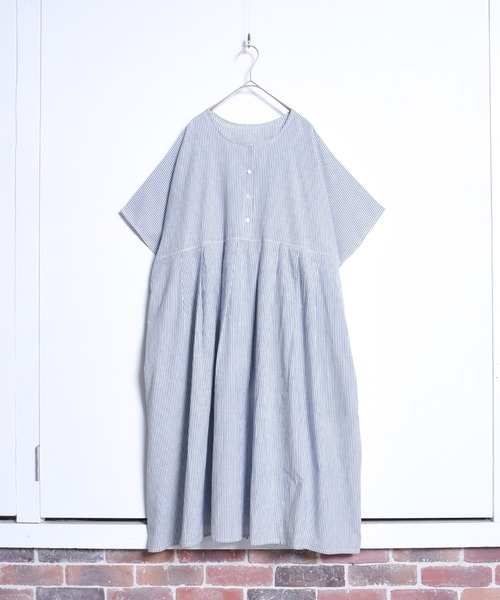 folka（フォルカ）の「1-2WAY コットン ワイド シャツ ストライプ ワンピース【folka(フォルカ)】（ワンピース・レディース・ブラック/ブラック系その他・ONE SIZE）」の12枚目の写真