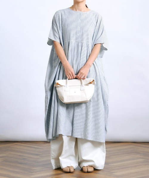 folka（フォルカ）の「1-2WAY コットン ワイド シャツ ストライプ ワンピース【folka(フォルカ)】（ワンピース・レディース・ブラック/ブラック系その他・ONE SIZE）」の9枚目の写真