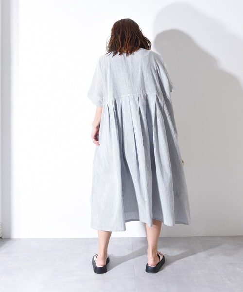 folka（フォルカ）の「1-2WAY コットン ワイド シャツ ストライプ ワンピース【folka(フォルカ)】（ワンピース・レディース・ブラック/ブラック系その他・ONE SIZE）」の15枚目の写真