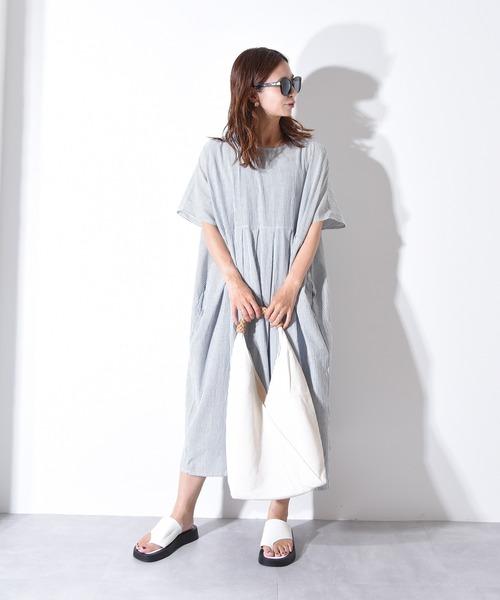 folka（フォルカ）の「1-2WAY コットン ワイド シャツ ストライプ ワンピース【folka(フォルカ)】（ワンピース・レディース・ブラック/ブラック系その他・ONE SIZE）」の16枚目の写真