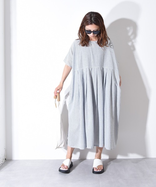 folka（フォルカ）の「1-2WAY コットン ワイド シャツ ストライプ ワンピース【folka(フォルカ)】（ワンピース・レディース・ブラック/ブラック系その他・ONE SIZE）」の17枚目の写真