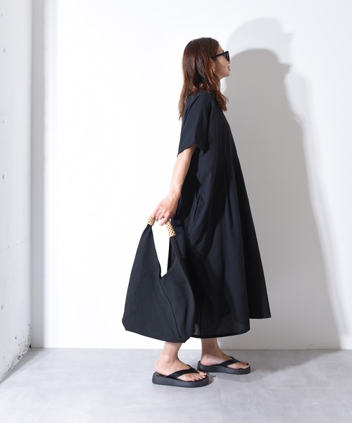 folka（フォルカ）の「1-2WAY コットン ワイド シャツ ストライプ ワンピース【folka(フォルカ)】（ワンピース・レディース・ブラック/ブラック系その他・ONE SIZE）」の20枚目の写真