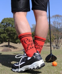 LUXE/R（ラグジュ）の「(RM)【LUXE/R】スクリプト & ライン柄 クルー ソックス（ソックス/靴下）」