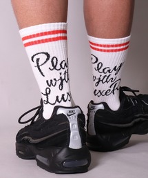 LUXE/R（ラグジュ）の「(RM)【LUXE/R】スクリプト & ライン柄 クルー ソックス（ソックス/靴下）」