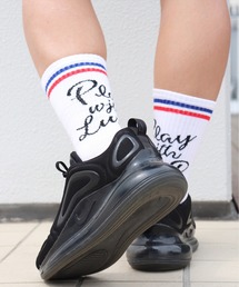 LUXE/R（ラグジュ）の「(RM)【LUXE/R】スクリプト & ライン柄 クルー ソックス（ソックス/靴下）」