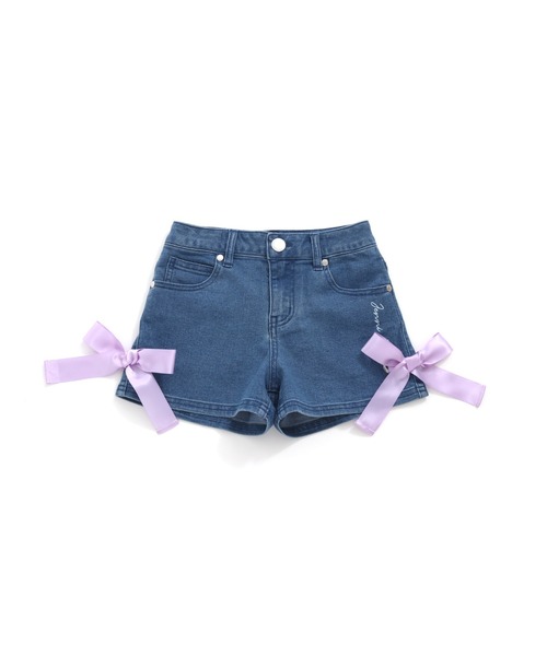 JENNI love（ジェニィラブ）の「サテンリボンショーパン（デニムパンツ・キッズ・ブラック/サックスブルー/オフホワイト/ブルー・130cm/140cm/150cm/160cm）」の18枚目の写真