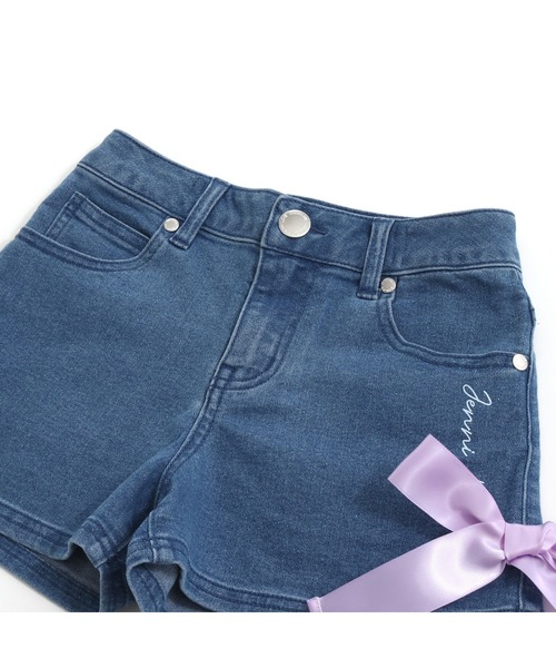 JENNI love（ジェニィラブ）の「サテンリボンショーパン（デニムパンツ・キッズ・ブラック/サックスブルー/オフホワイト/ブルー・130cm/140cm/150cm/160cm）」の22枚目の写真