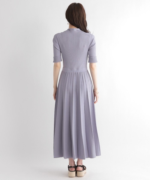 Andemiu（アンデミュウ）の「ボウタイニットワンピース半袖