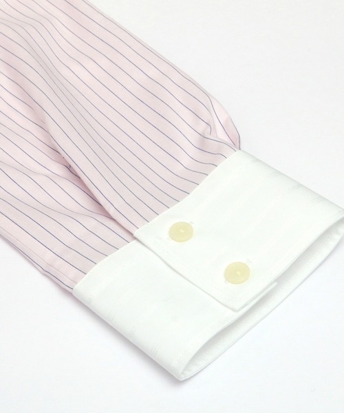 TOKYO SHIRTS（トウキョウシャツ）の「形態安定ノーアイロン スタンドカラー 七分袖ビジネスワイシャツ（ビジネスシャツ・レディース・ライトピンク・FREE）」の3枚目の写真