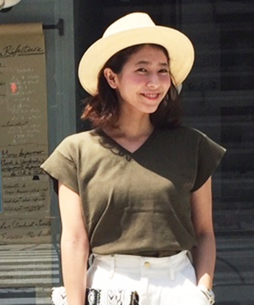 mystic（ミスティック）の「【mystic】ﾜｲﾄﾞﾘﾌﾞVﾈｯｸﾌﾟﾙｵｰﾊﾞ-（ニット/セーター・レディース・ホワイト/グレー/カーキ/ネイビー/レッド・FREE）」の4枚目の写真