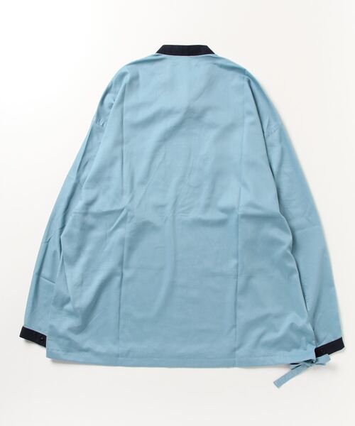 ANEI（アーネイ）の「【ANEI】RIBBON TUNIC P.O. 2-TONE（シャツ/ブラウス・メンズ・ネイビー/ホワイト/サックスブルー・3/2）」の4枚目の写真